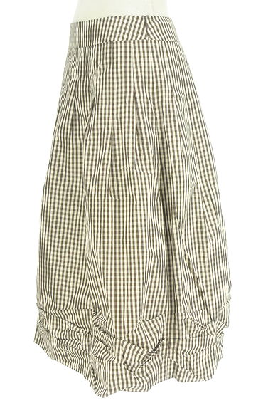 HIROKO KOSHINO（ヒロココシノ）の古着「ミディ丈ギンガムチェック柄フレアスカート（ロングスカート・マキシスカート）」大画像３へ