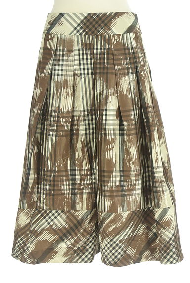 HIROKO KOSHINO（ヒロココシノ）の古着「チェック柄タックフレアスカート（ロングスカート・マキシスカート）」大画像１へ