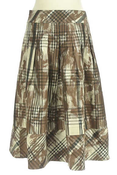 HIROKO KOSHINO（ヒロココシノ）の古着「チェック柄タックフレアスカート（ロングスカート・マキシスカート）」大画像２へ