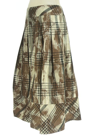 HIROKO KOSHINO（ヒロココシノ）の古着「チェック柄タックフレアスカート（ロングスカート・マキシスカート）」大画像３へ