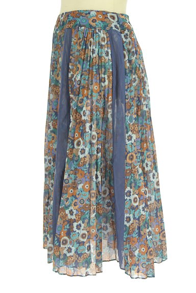 HIROKO BIS（ヒロコビス）の古着「ミディ丈花柄プリーツスカート（スカート）」大画像３へ