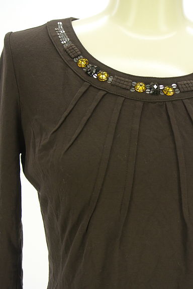 HIROKO BIS（ヒロコビス）の古着「ビジュー&スパンコール付き7分袖カットソー（カットソー・プルオーバー）」大画像４へ