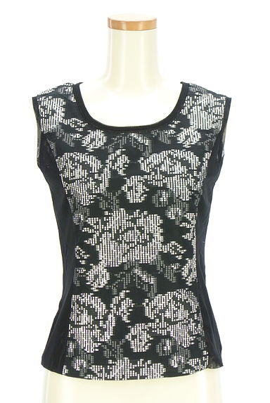 HIROKO BIS（ヒロコビス）の古着「フロント花柄チュールカットソー（カットソー・プルオーバー）」大画像１へ