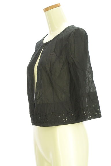 HIROKO BIS（ヒロコビス）の古着「7分袖シアーカーディガン（カーディガン・ボレロ）」大画像３へ