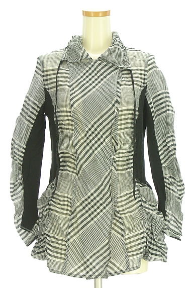 HIROKO BIS（ヒロコビス）の古着「esseNtieL HIROKO BIS シアーチェックカーデ（カーディガン・ボレロ）」大画像１へ