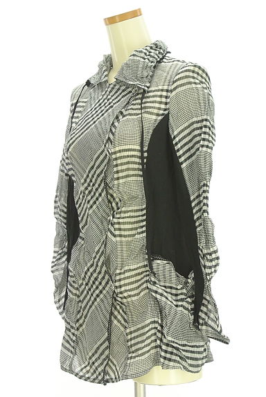 HIROKO BIS（ヒロコビス）の古着「esseNtieL HIROKO BIS シアーチェックカーデ（カーディガン・ボレロ）」大画像３へ