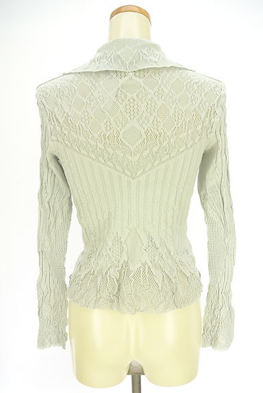 HIROKO BIS（ヒロコビス）の古着「ダブルジップ透かし編みニットカーディガン（カーディガン・ボレロ）」大画像２へ