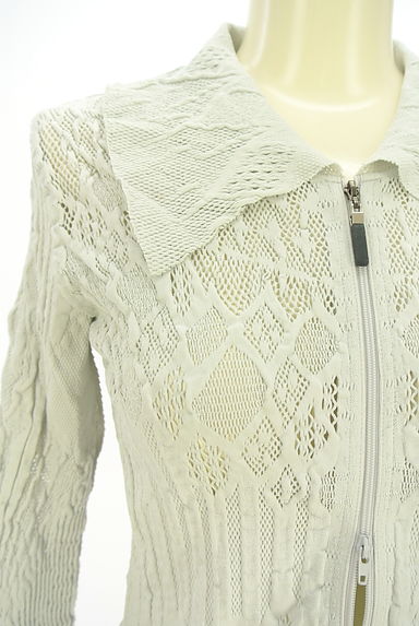 HIROKO BIS（ヒロコビス）の古着「ダブルジップ透かし編みニットカーディガン（カーディガン・ボレロ）」大画像５へ