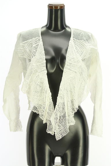 HIROKO BIS（ヒロコビス）の古着「フリルメッシュショートカーデ（カーディガン・ボレロ）」大画像１へ