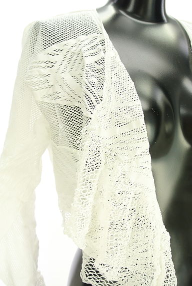 HIROKO BIS（ヒロコビス）の古着「フリルメッシュショートカーデ（カーディガン・ボレロ）」大画像４へ