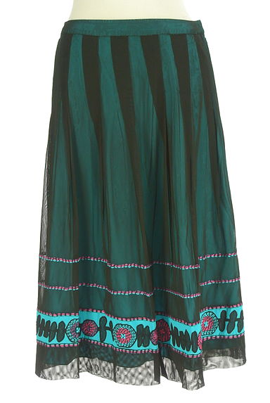 HIROKO BIS（ヒロコビス）の古着「裾刺繍チュールフレアスカート（ロングスカート・マキシスカート）」大画像１へ