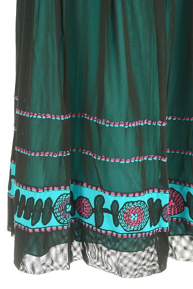 HIROKO BIS（ヒロコビス）の古着「裾刺繍チュールフレアスカート（ロングスカート・マキシスカート）」大画像５へ