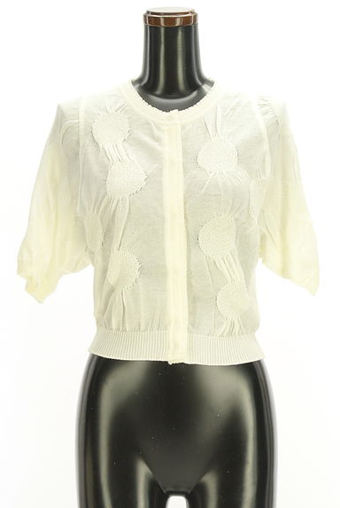 HIROKO BIS（ヒロコビス）の古着「水玉模様編み半そでシアーニットカーディガン（カーディガン・ボレロ）」大画像１へ