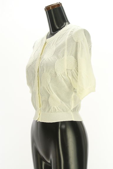 HIROKO BIS（ヒロコビス）の古着「水玉模様編み半そでシアーニットカーディガン（カーディガン・ボレロ）」大画像３へ