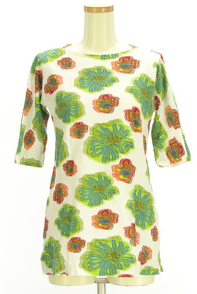 HIROKO KOSHINO（ヒロココシノ）の古着「花柄ジャガードコットンカットソー（カットソー・プルオーバー）」大画像１へ