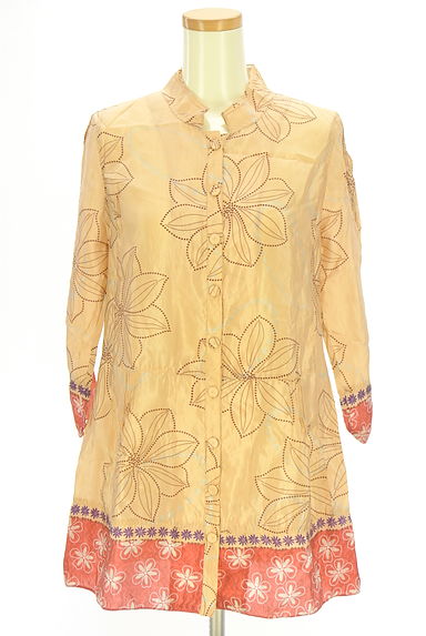 クリックで大画像表示 HIROKO BIS(ヒロコビス)の古着「光沢シアーシルクシャツチュニック(ワンピース・チュニック)」大画像1へ