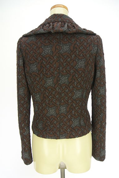 HIROKO KOSHINO（ヒロココシノ）の古着「ビッグカラーストレッチジャガードジャケット（ジャケット）」大画像２へ