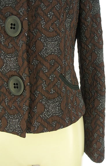 HIROKO KOSHINO（ヒロココシノ）の古着「ビッグカラーストレッチジャガードジャケット（ジャケット）」大画像５へ