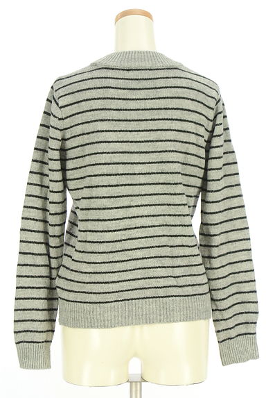 earth music&ecology（アースミュージック＆エコロジー）の古着「パール付きボーダー柄ニットトップス（セーター）」大画像２へ