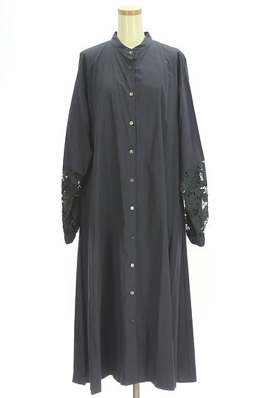 BEARDSLEY（ビアズリー）の古着「レース袖ロングシャツワンピース（ワンピース・チュニック）」大画像１へ