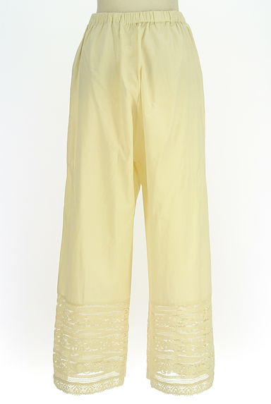 Samansa Mos2（サマンサモスモス）の古着「レース切替綿麻ワイドパンツ（パンツ）」大画像２へ