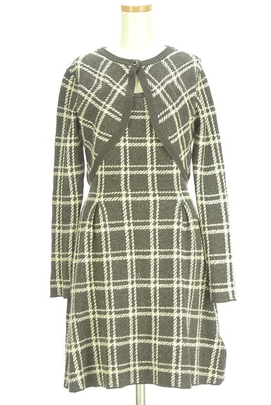 Her lip to（ハーリップトゥ）の古着「セットアップ風チェック柄ニットワンピース（ワンピース・チュニック）」大画像１へ