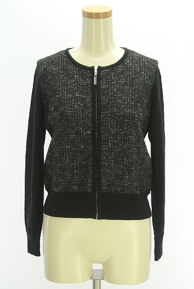 M-premier（エムプルミエ）の古着「チェック柄別ニット切替ジップアップカーディガン（カーディガン・ボレロ）」大画像１へ