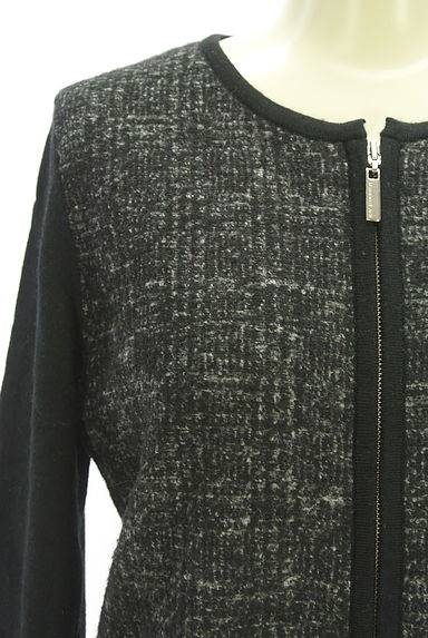 M-premier（エムプルミエ）の古着「チェック柄別ニット切替ジップアップカーディガン（カーディガン・ボレロ）」大画像４へ