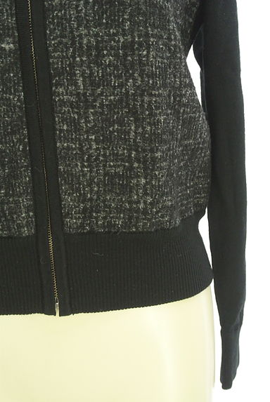 M-premier（エムプルミエ）の古着「チェック柄別ニット切替ジップアップカーディガン（カーディガン・ボレロ）」大画像５へ