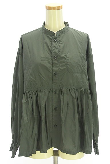 Pas de calais（パドカレ）の古着「バンドカラーペプラムブラウス（ブルゾン・スタジャン）」大画像１へ