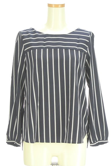 UNTITLED（アンタイトル）の古着「ボーダー×ストライプブラウス（カットソー・プルオーバー）」大画像１へ