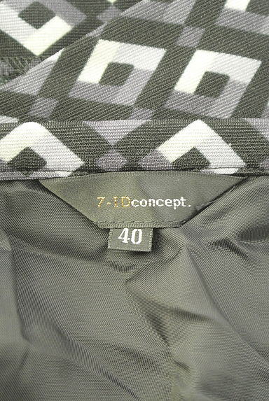 7-ID concept（セブンアイディーコンセプト）の古着「幾何学柄膝丈タックスカート（スカート）」大画像６へ