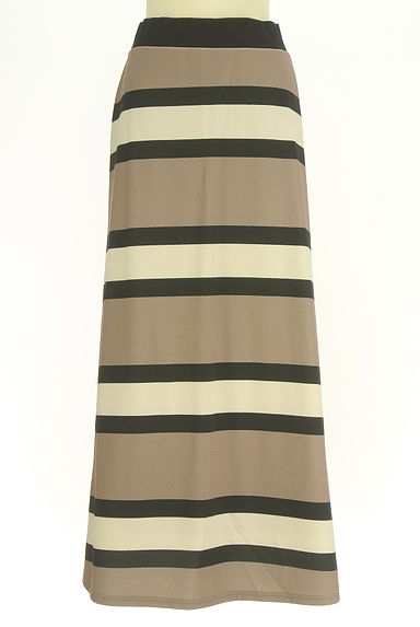 antiqua（アンティカ）の古着「太ボーダーストレッチロングスカート（ロングスカート・マキシスカート）」大画像１へ