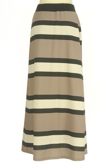antiqua（アンティカ）の古着「太ボーダーストレッチロングスカート（ロングスカート・マキシスカート）」大画像２へ