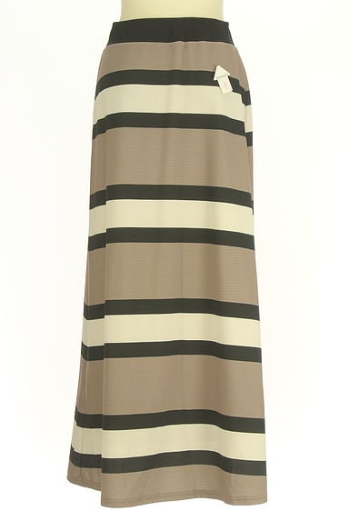 antiqua（アンティカ）の古着「太ボーダーストレッチロングスカート（ロングスカート・マキシスカート）」大画像４へ