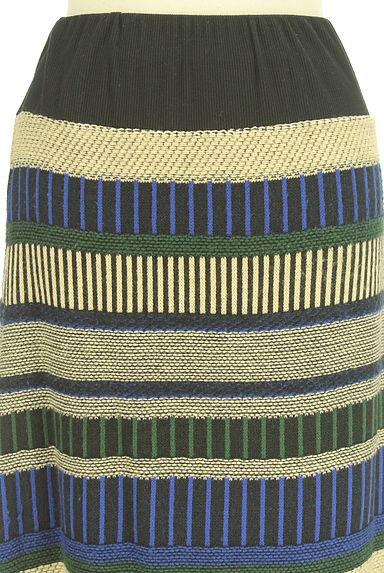 antiqua（アンティカ）の古着「マルチボーダーロングニットスカート（ロングスカート・マキシスカート）」大画像４へ