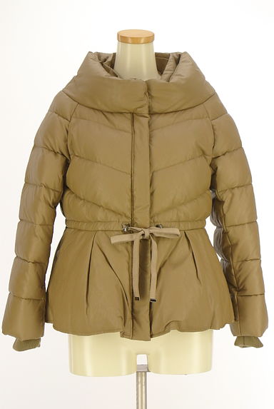 クリックで大画像表示 RUIRUE BOUTIQUE(ルイルエブティック)の古着「ドロストペプラムエコレザーダウンジャケット(ダウンジャケット・ダウンコート)」大画像1へ