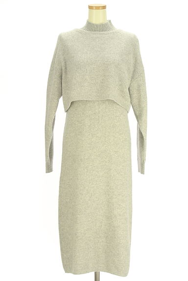 Pinky＆Dianne（ピンキー＆ダイアン）の古着「クロップドニット+ミモレニットワンピース（ツーピース（ジャケット＋ワンピース））」大画像１へ