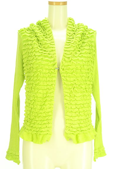 HIROKO BIS（ヒロコビス）の古着「フロントフリルニットカーディガン（カーディガン・ボレロ）」大画像１へ