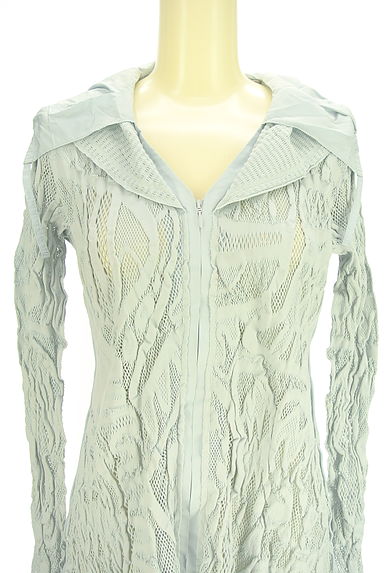 HIROKO KOSHINO（ヒロココシノ）の古着「メッシュニットジップアップカーディガン（カーディガン・ボレロ）」大画像４へ