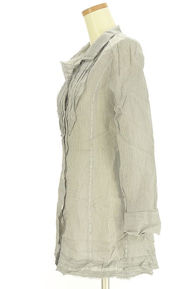 クリックで大画像表示 HIROKO BIS(ヒロコビス)の古着「ストライプ柄スキッパーブラウス(ブラウス)」大画像3へ