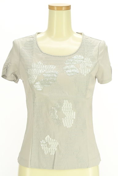 HIROKO BIS（ヒロコビス）の古着「スパンコール付き半袖カットソー（Ｔシャツ）」大画像１へ