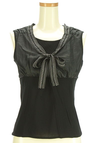 クリックで大画像表示 HIROKO BIS(ヒロコビス)の古着「リボン付き別地切替ノースリカットソー(カットソー・プルオーバー)」大画像1へ