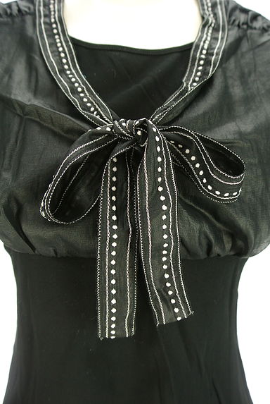 クリックで大画像表示 HIROKO BIS(ヒロコビス)の古着「リボン付き別地切替ノースリカットソー(カットソー・プルオーバー)」大画像5へ