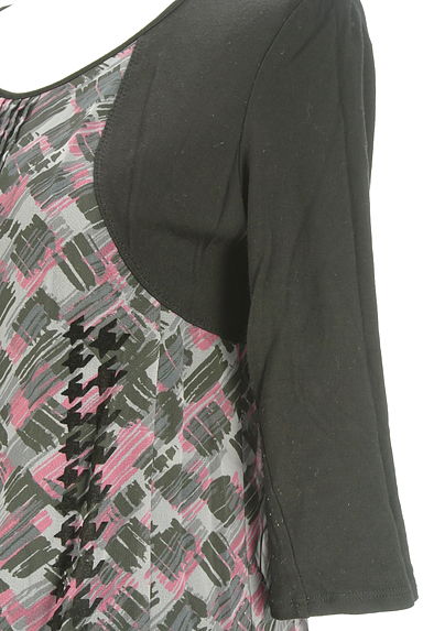 クリックで大画像表示 HIROKO BIS(ヒロコビス)の古着「チェック柄シフォン切替カットソー(カットソー・プルオーバー)」大画像5へ