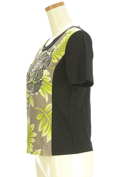 クリックで大画像表示 HIROKO BIS(ヒロコビス)の古着「ボタニカル柄切替半そでカットソー(カットソー・プルオーバー)」大画像3へ