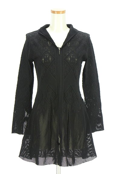 クリックで大画像表示 HIROKO BIS(ヒロコビス)の古着「メッシュニットジップアップカーディガン(カーディガン・ボレロ)」大画像1へ