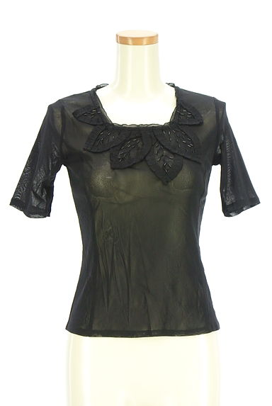 クリックで大画像表示 HIROKO BIS(ヒロコビス)の古着「リーフモチーフシアーカットソー(カットソー・プルオーバー)」大画像1へ