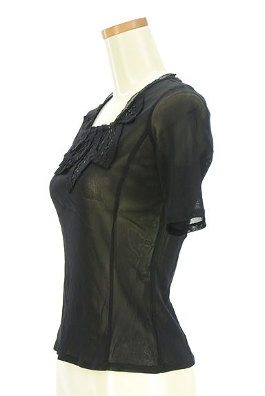 クリックで大画像表示 HIROKO BIS(ヒロコビス)の古着「リーフモチーフシアーカットソー(カットソー・プルオーバー)」大画像3へ