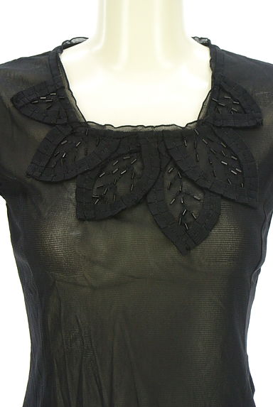 クリックで大画像表示 HIROKO BIS(ヒロコビス)の古着「リーフモチーフシアーカットソー(カットソー・プルオーバー)」大画像4へ